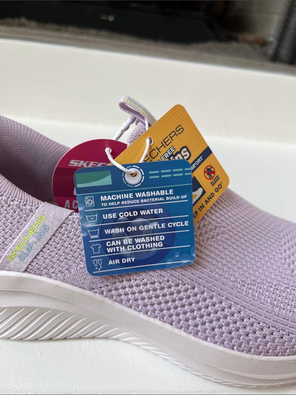 Skechers Women's Slip-On Stretch Knit Sneakers - Light Purple - Picture 10 of 12
